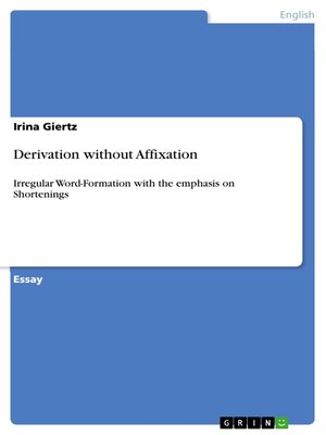 cover image of Derivation without Affixation